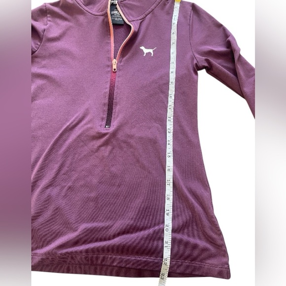 Victoria's Secret PINK Burgundy Quarter Zip Pullover Sweatshirt Size XS - Picture 8 of 12